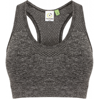 Brassière sans coutures TL696 - Dark Grey Marl personnalisable - Vue de face