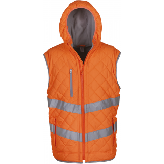 Bodywarmer haute visibilité "Kensington" YHV007 - Hi Vis Orange personnalisable - Vue de face