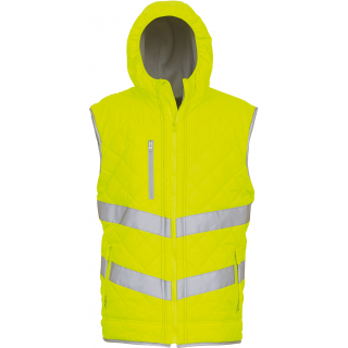 Bodywarmer haute visibilité "Kensington" YHV007 - Hi Vis Yellow personnalisable - Vue de face