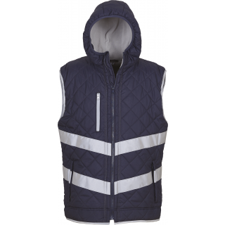Bodywarmer haute visibilité "Kensington" YHV007 - Navy personnalisable - Vue de face