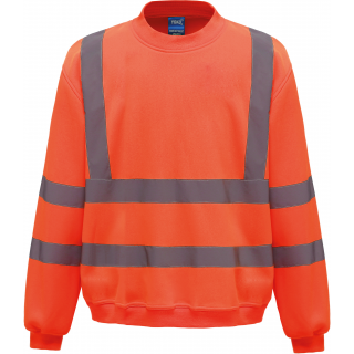 Sweat-shirt haute visibilité col rond YHVJ510 - Hi Vis Orange personnalisable - Vue de face
