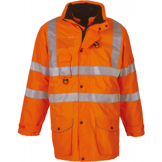 Parka de sécurité haute visibilité 7 en 1 YHVP711 - Hi Vis Orange personnalisable - Vue de face