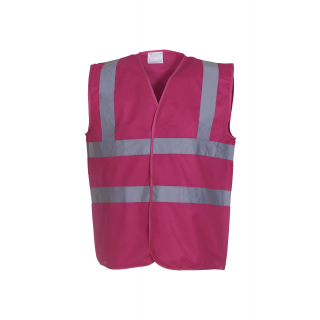 Gilet haute visibilité YHVW100 - Raspberry personnalisable - Vue de face