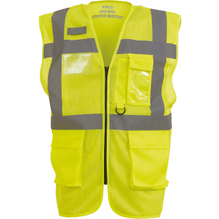 Gilet haute visibilité Top Cool "Management" YHVW820 - Hi Vis Yellow personnalisable - Vue de face