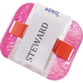 Brassards d'identité YID03 - Fluo Pink personnalisable - Vue de face