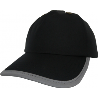 Casquette de protection 5 panneaux YTFC100 - Black personnalisable - Vue de face