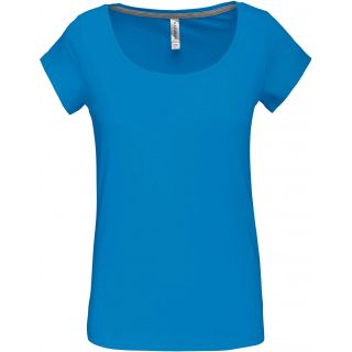 T-shirt femme col bateau manches courtes K384 - Tropical Blue