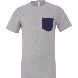 T-shirt homme manches courtes avec poche BE3021 - Athletic Heather / Navy