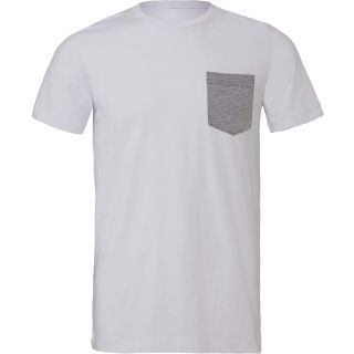 T-shirt homme manches courtes avec poche BE3021 - White / Athletic Heather