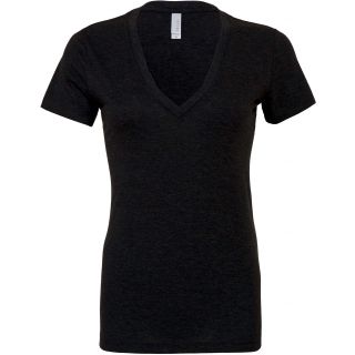 T-shirt femme triblend col V BE8435 - Charcoal - Black Triblend