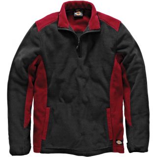 Micropolaire col zippé two tone DJW7011 - Red / Black