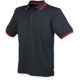Polo Cool Plus avec liseré H482 - Black / Red
