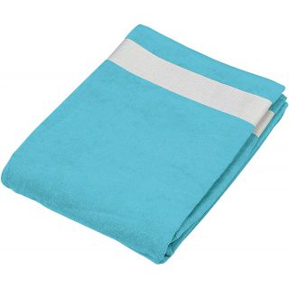 Drap de plage K118 - Turquoise / White