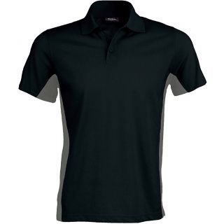 Polo bicolore manches courtes Flag K232 - Black / Slate Grey