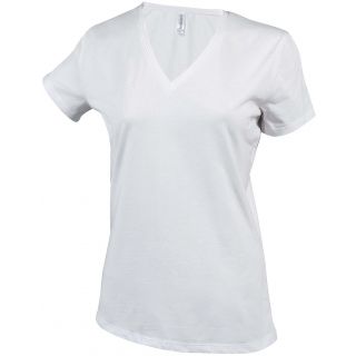 T-shirt femme col V manches courtes Electra K327 - White