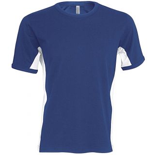 T-shirt bicolore manches courtes Tiger K340 - Royal Blue / White