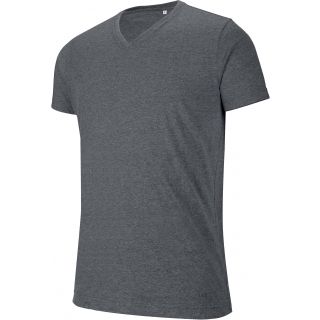 T-shirt homme col V "mélange" manches courtes K367 - Dark Grey Heather