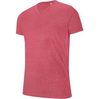 T-shirt homme col V "mélange" manches courtes K367 - Red Heather