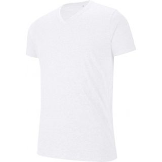T-shirt homme col V "mélange" manches courtes K367 - White