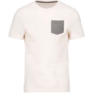 T-shirt coton bio avec poche K375 - Cream / Grey Heather
