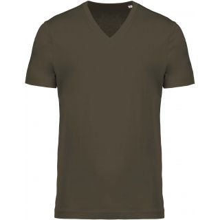 T-shirt homme coton bio col V K376 - Mossy Green