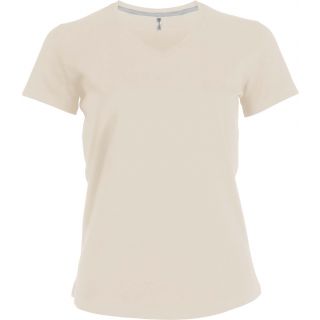 T-shirt femme manches courtes col V K381 - Light Sand