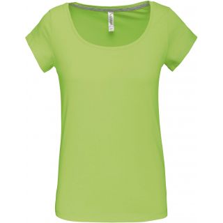T-shirt femme col bateau manches courtes K384 - Lime