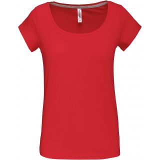 T-shirt femme col bateau manches courtes K384 - Red de face