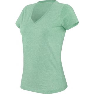 T-shirt femme col V "mélange" manches courtes K387 - Green Heather