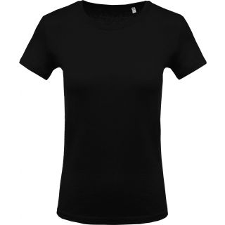 T-shirt femme col rond manches courtes K389 - Black