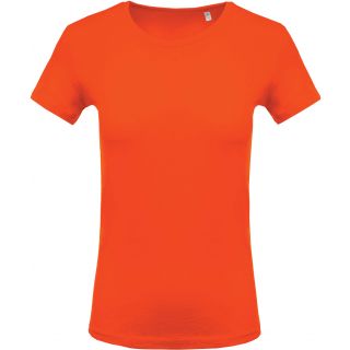 T-shirt femme col rond manches courtes K389 - Orange