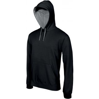 Sweat-shirt homme à capuche contrastée K446 - Black / Fine Grey