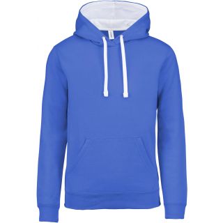 Sweat-shirt homme à capuche contrastée K446 - Light Royal Blue / White