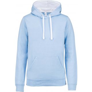 Sweat-shirt homme à capuche contrastée K446 - Sky Blue / White