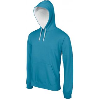 Sweat-shirt homme à capuche contrastée K446 - Tropical Blue / White