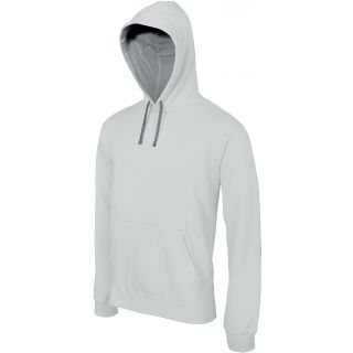 Sweat-shirt homme à capuche contrastée K446 - White / Fine Grey