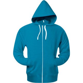Sweat-shirt capuche zippé chiné french terry unisexe K451 - Tropical Blue Heather