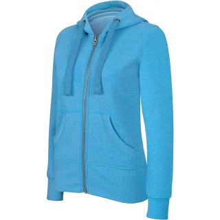 Sweat-shirt femme zippé capuche "mélange" K461 - Tropical Blue Heather