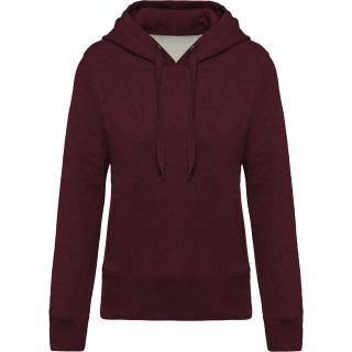 Sweat-shirt femme bio à capuche K483 - Wine Heather