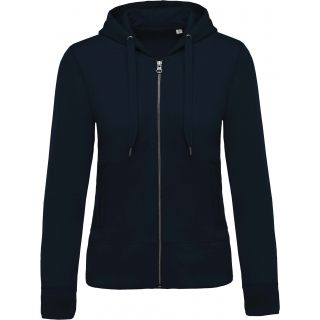 Sweat-shirt femme bio zippé capuche K485 - Navy