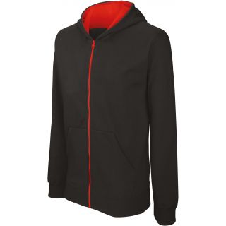 Sweatshirt enfant zippé capuche K486 - Black / Red