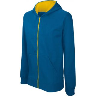 Sweatshirt enfant zippé capuche K486 - Light Royal Blue / Yellow