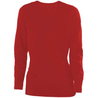 Pull femme col V K966 - Red