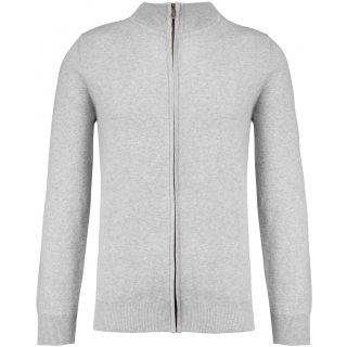 Cardigan premium zippé K984 - Light grey heather
