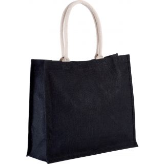 Sac de plage en jute KI0219 - Black-One Size