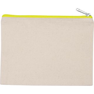 Pochette en coton canvas personnalisable KI0721 - Natural / Fluorescent Yellow