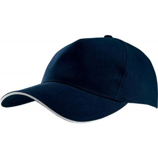 Casquette 5 panneaux sandwich contrasté KP124- Navy / White