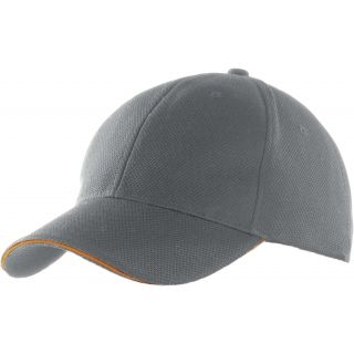 Casquette sport 4 panneaux KP132 - Grey / Orange