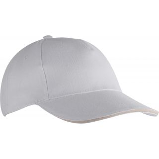 Casquette 5 panneaux Bio KP210 - White / Natural