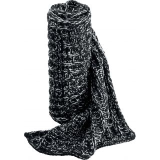 Écharpe tricot bicouleur KP401 - Black / White Melange